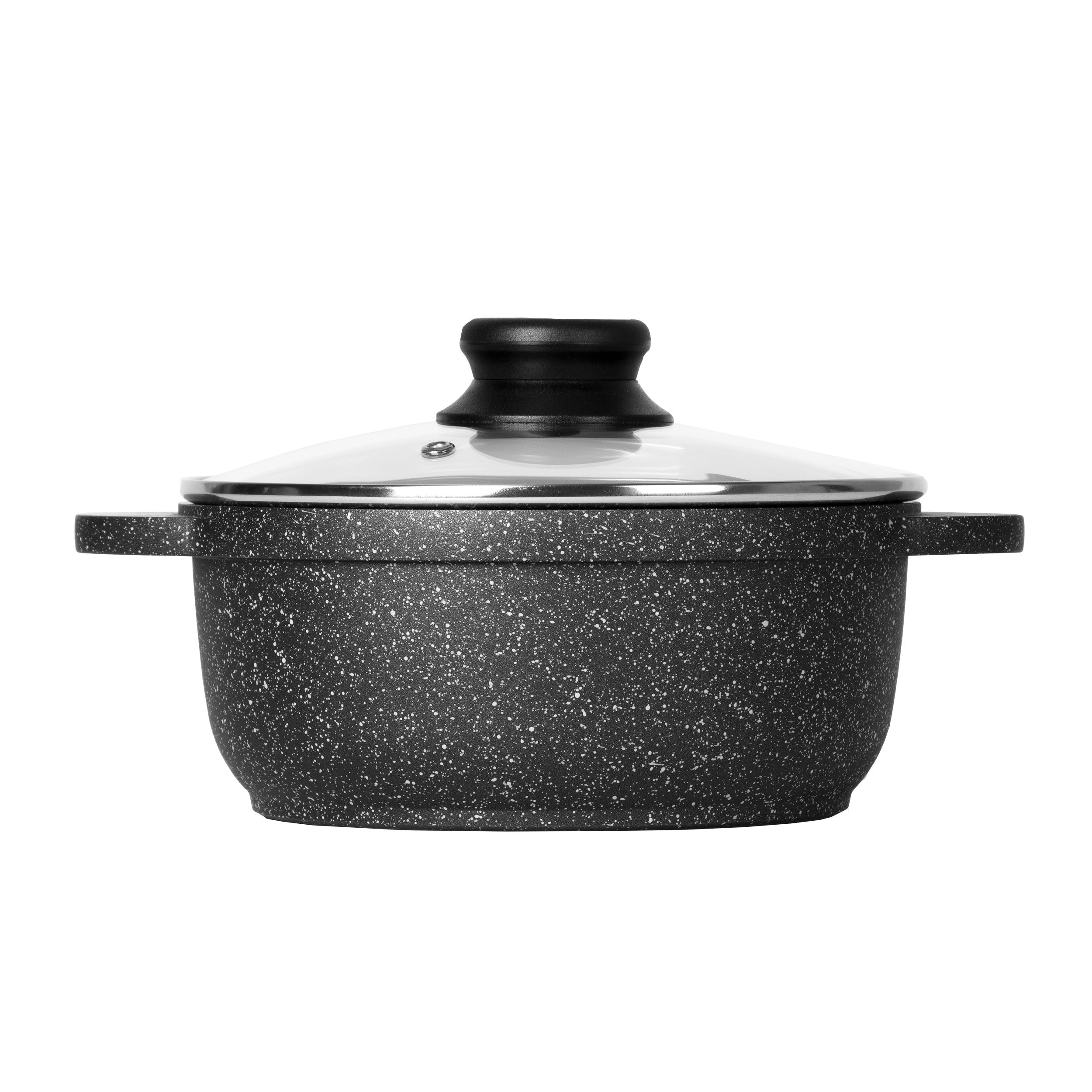 GUSTO CASA - Casseruola con coperchio e fondo a induzione Linea ChefStone - diametro 28cm